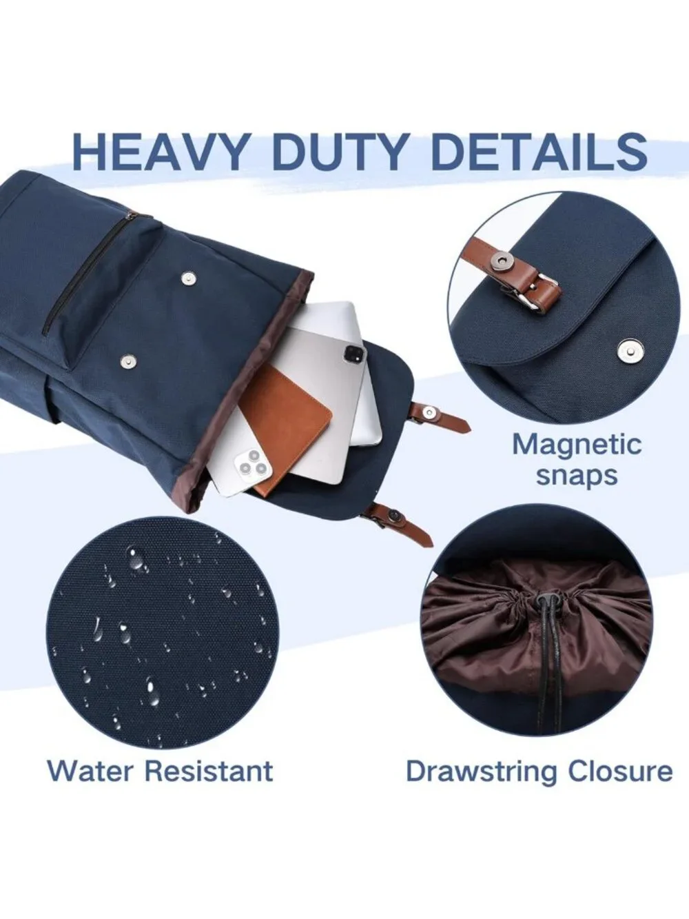 Water-Resistant Men's Backpack, Anti-Theft Casual Daypack for Travel & Hiking